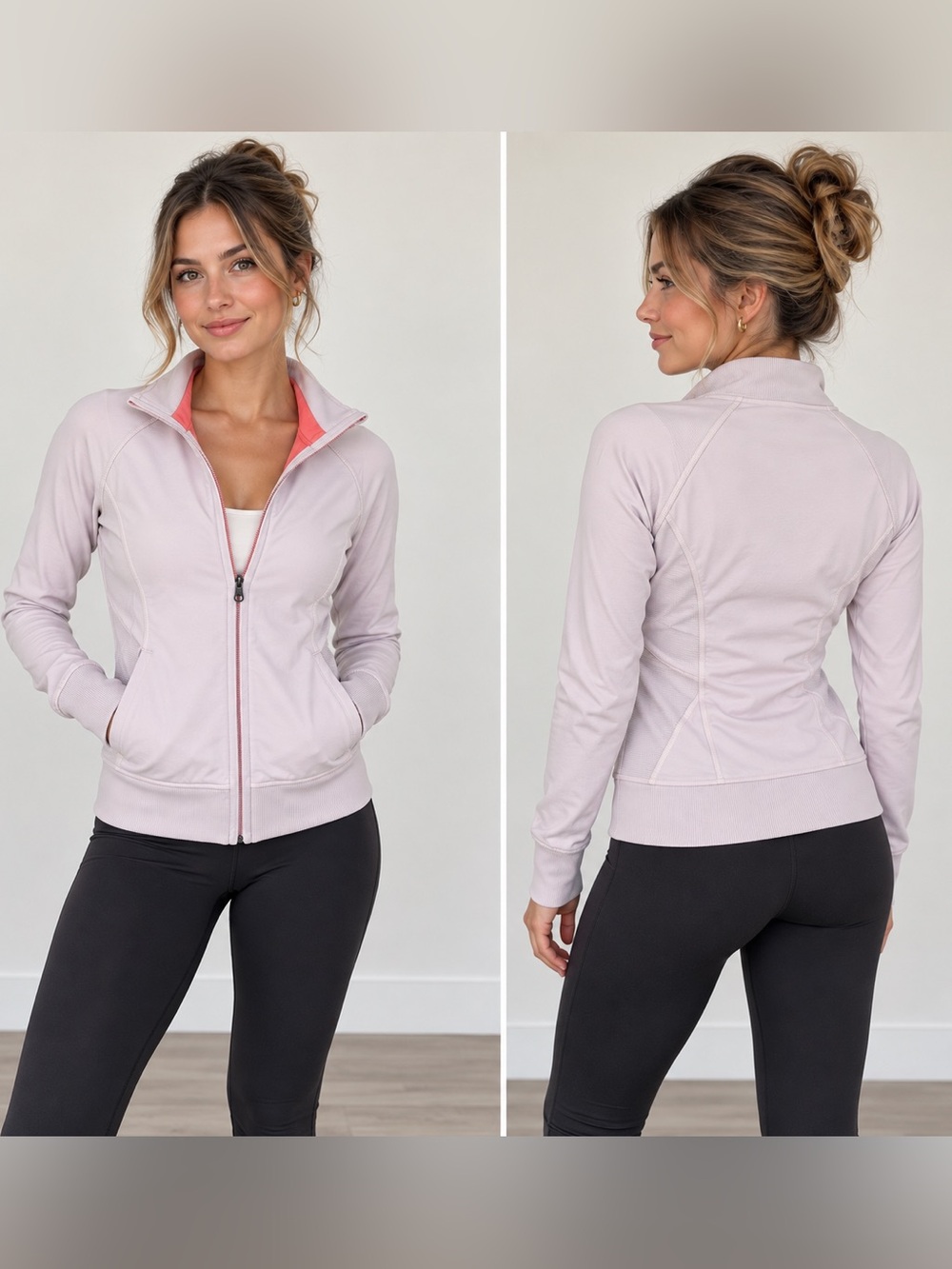 Lululemon light pink & coral reversible jacket - mesh interior